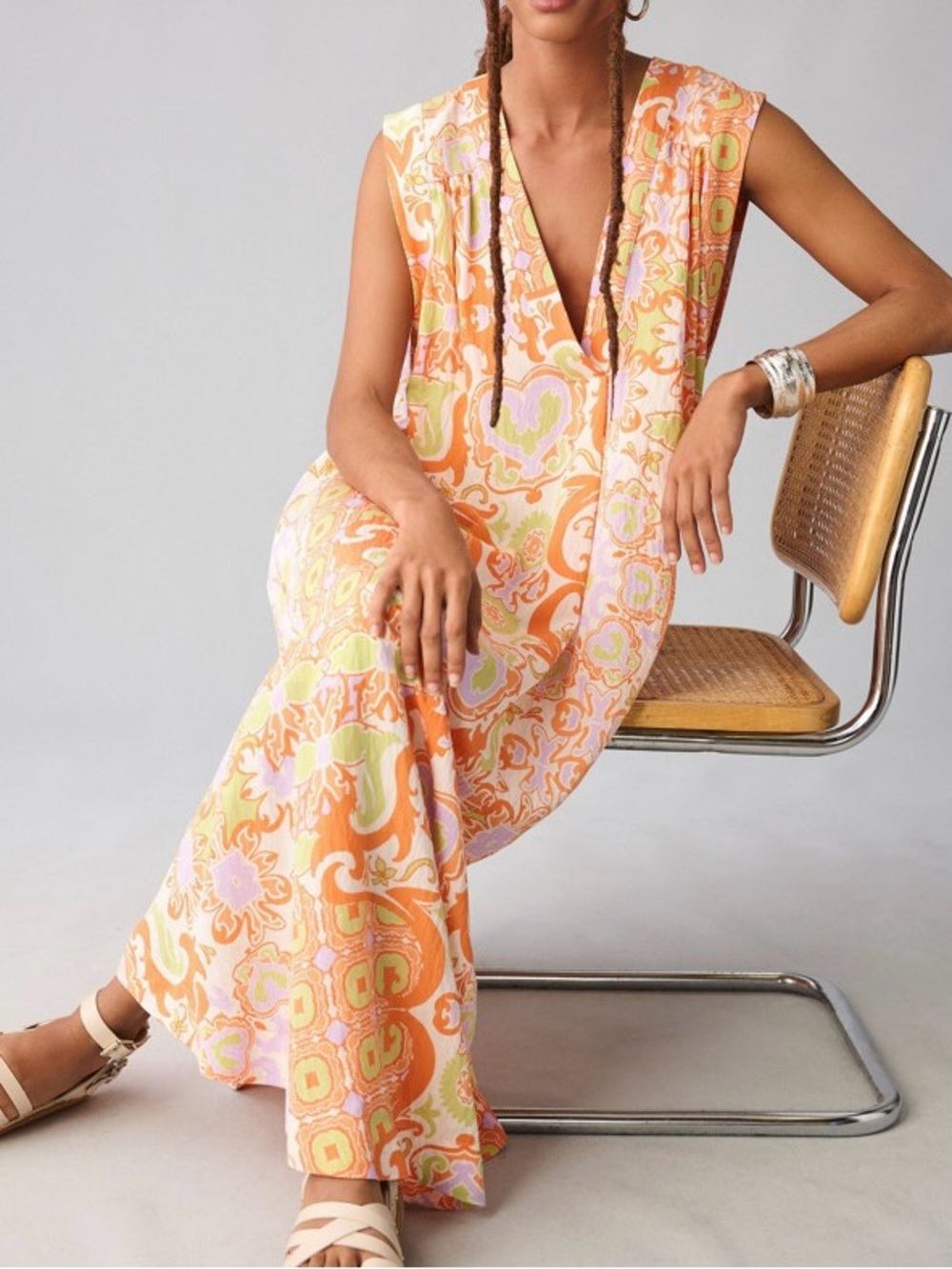 Maeve by Anthropologie Printed V-Neck Tunic Dress | XL Petite | GUC - Picture 5 of 16